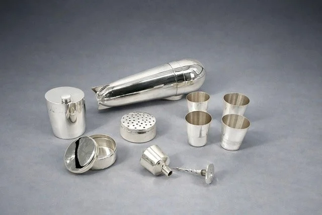Henckels Zeppelin Cocktail Shaker Silver Plate German c.1928